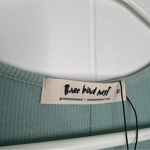 NWT Three Bird Nest Golden Hour Long Bell Sleeve Top Blue Green Size XL Boho - Picture 6 of 9